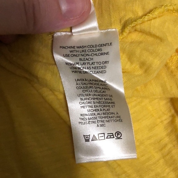 💛 M 💛 NWOT Anthro Tiered Eyelet Lace Tank Top Drawstring Bow - Picture 4 of 7